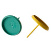 E531 - 50 pcs. Assortment Black White Yellow Earring Posts Settings Bezels Cabochons Tacks- 12mm Glue Pad Setting