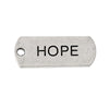 P320A - 30 pcs. Antique Silver "Hope" Rectangle Charms Pendants - 21mm X 8mm