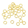 J075B - 1000 pcs Gold Plated Open Jump Rings - 5mm - 18 Gauge (1mm Thick)