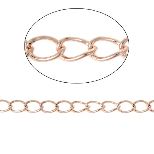 N146 - 10M (32.8ft) - Rose Gold Plated Extension Chain -5x3mm Links - Ideal to make extender chains