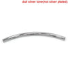 BD475 - 100 pcs. Silver Tone Noodle Twisted Textured Pattern Tube Long Thin Curved Beads - 35mm x 2mm (1.38" x 0.08")