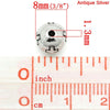 BD529 - 50 pcs Antique Silver Round Spacer Beads - 8mm - Cross Design - Hole Size: 1.3mm - METAL beads
