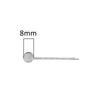 H061 - 10 pcs. - Silver Tone Hair Bobby Pins Cabochons Bezels - 58mm x 10mm - 8mm Glue Pad
