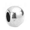 BD613 - 50 pcs Antique Silver Tone METAL Smooth Ball Spacer Beads - 10mm - Large Hole: 4.6mm - Fits European Cords and Paracord!