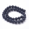 BD238 - 50 Beads - 8mm Black Frosted Round Beads - 15" strand - Approx 50 beads per strand - Hole Size: 1.3mm - Matte