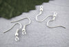E024 - 200 pcs Silver Plated Earring Hooks with Spring and Ball - 18mm x 19mm - Parallel Loop