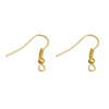 E433 - 200 pcs Gold Plated Earring Hooks with Spring and Ball - 18mm x 19mm - Fish Hooks - Parallel Loop