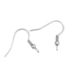 E083B - 1000 pcs 304 Stainless Steel Silver Tone Earring Hooks with Spring and Ball - 22mm x 20mm - Hole Size: 2mm - Perpendicular Loop