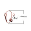 E812 - 10 pcs. Rose Gold Earring Clips Settings Lever Back with Loop - 15mm x 13.5mm - Great for Non-pierced Unpierced Ears