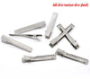 H048 - 20 pcs. - Silver Tone Barrettes Prong Hair Clips - 57mm x 9mm (2.24" x 0.35") - MEDIUM