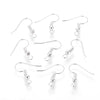 E024 - 200 pcs Silver Plated Earring Hooks with Spring and Ball - 18mm x 19mm - Parallel Loop
