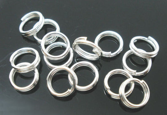 J003 - 800 pcs Double Rings - Silver Plated Split Open Jump Rings - 6mm - 22 Gauge