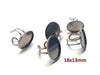 RB022 - 1 pc. 316 Stainless Steel Cabochon Setting Bezel RING bases - Ring Size 8 US - Glue Pad 18mm x 13mm - Oval - Tarnish Resistant!