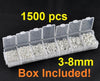 J004 -1500 pcs. Silver Plated Open Jump Rings- 3mm to 8mm - Assortment Box