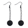 E040 - 2 pcs (1 pair) Black Earring Dangle Hooks Settings Bezels Cabochons - 12mm Glue Pad Setting - 60mm (2 3/8") x 14mm (1/2")