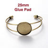 B026 - 1 pc. Antique Bronze Open Cuff Bangle Adjustable Bezel Cabochon Bracelets - 25mm Glue Pad (1 inch - 1") - Made of Brass!