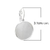 E062 - 10 pcs. Silver Plated Earring Clips Settings Lever Back Bezels Cabochons - 18mm Glue Pad Setting