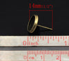 E172A - 10 pcs. Antique Bronze Earring Posts Studs Settings Bezels Cabochons Tacks- 10mm Glue Pad Setting