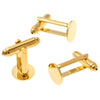 CU031 - Lot of 10 Gold Plated Cuff Links (5 pairs) - 10mm Glue Pad - Made of Copper