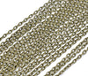 N077 - 12 pcs. Antique Bronze Textured Chain Link Necklaces 24" - (4.5 x 3mm Links) - Lobster Clasps - Claw Clasps