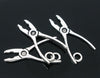P011 - 10pcs. Antique Silver Pliers Charms Pendants - 24x11mm (1 inch)