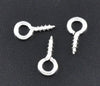 BA004A - 100 pcs. Silver Plated Screw Eyes Bails Top Drilled - 8mm x 4mm