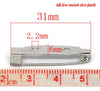 A014 - 100 pcs Silver Tone Broocher Brooch Backs Bars - Safety Pins Brooches - 31mm x 6mm (1.2" x 0.24") - Safety Holder