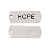 P320A - 30 pcs. Antique Silver "Hope" Rectangle Charms Pendants - 21mm X 8mm