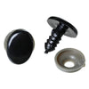 DO011 - 6 sets (12 pieces) Black Safety Eyes and Backs for Doll and Toy Making - 10mm - Oval - 14x10mm - 14mm
