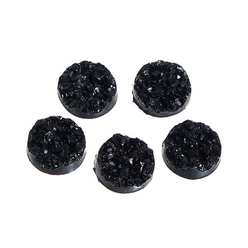 CA233 - 10 pcs. Druzy Resin Embellishment Cabochons Black - 10mm