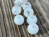 BD943 - 100 pcs White Smoke Acrylic Smooth Ball Spacer Beads - 10mm - Large Hole: 4.8mm - Fits European Cords and Paracord!