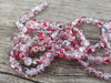 BD952 - 70 pcs. Red, Black and Clear Glass Faceted Rondelle Beads - 8mm - Hole Size: 1.5mm - 16" Strand