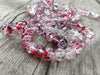 BD952 - 70 pcs. Red, Black and Clear Glass Faceted Rondelle Beads - 8mm - Hole Size: 1.5mm - 16" Strand