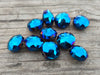 BD950 - 20 pcs Glass Rondelle Faceted Round Flat Beads - 14mm - Dark Blue - Iridescent Multicolor - Hole Size: 1.4mm