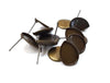 P147 - 10 pcs. Antique Bronze Earring Tacks Posts Studs Settings Bezels Cabochons - Teardrop - 14mm x 10mm Glue Pad Setting