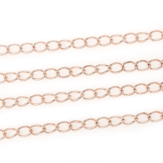 N146 - 10M (32.8ft) - Rose Gold Plated Extension Chain -5x3mm Links - Ideal to make extender chains