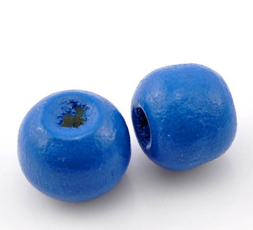 BD315 - 200 pcs Dark Blue Wooden Wood Round Spacer Beads - 10x9mm - 10mm x 9mm