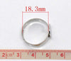 RB017 - 20 Silver Tone ADJUSTABLE RING bases - Ring Size 8 - Glue Pad 10mm (0.4 in)