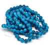 BD373 - 1 Strand - Blue and Black Mottled Glass Round Beads - 10mm - 31.5 inch strand