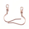 E543 - 50 pcs 304 Stainless Steel Rose Gold Earring Hooks with Spring and Ball - 20mm x 19mm - Hole: 2mm - 0.8mm Pin - Light Rose Gold Tone