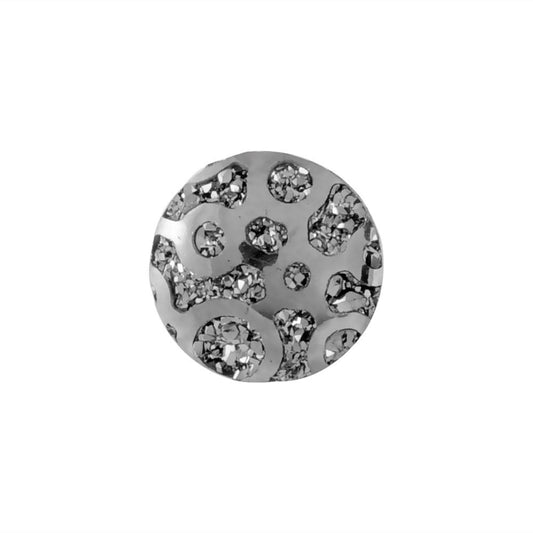 CA476 - 10 pcs Resin Embellishment Druzy Cabochons Silver Black Gunmetal Swirl Multicolor - 12mm