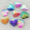 CA568A - 5 pcs Assortment of Iridescent Mermaid Fish Scales Resin Carved Embellishment Cabochons - 25mm (1") - Heart