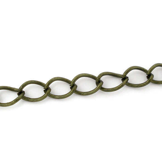 N147 - 10M (32.8ft) - Bronze Extension Chain -5x3mm Links - Ideal to make extender chains