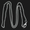 N067 - 12 pcs. Silver Plated Curb Chain Link Necklaces 17 3/4" - (3x2mm) - Lobster Claw Clasp