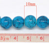 BD373 - 1 Strand - Blue and Black Mottled Glass Round Beads - 10mm - 31.5 inch strand