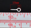 BA047A - 100 pcs. Silver Plated Screw Eyes Bails Top Drilled - 10mm x 4mm