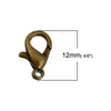 CL107 - 140 pcs. Assortment of Lobster Clasps - 12mm X 6mm - 7 Colors! - Claw Clasps! (1/2 inch)