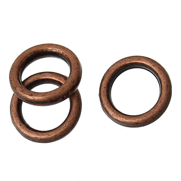 J106 - 100 pcs Antique Copper Soldered Closed Jump Rings - 6mm - 18 Gauge (1.2mm Thick)