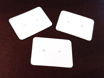 S009 - 100 pcs. White Cardboard Paper Jewelry Earrings Earring Rectangle Display Cards Tags Labels - 2 Holes- 35mm x 25mm (1.38" x 1")