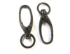 CL122B - LARGE - 7 pcs. Black Plated Lobster Swivel Clasps for Key Ring - 41 x 14mm - Claw Clasps
